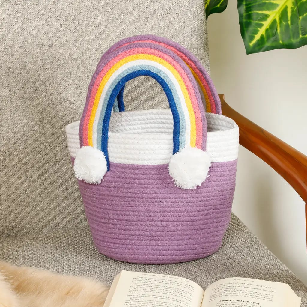 Purple-color-Rainbow-Handle-Baskets