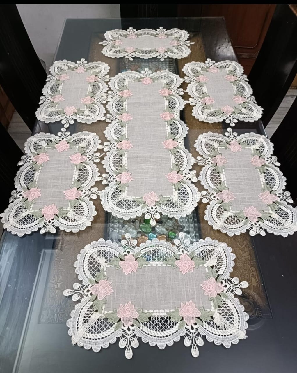 Embroidered Table Mats And Runner Combo