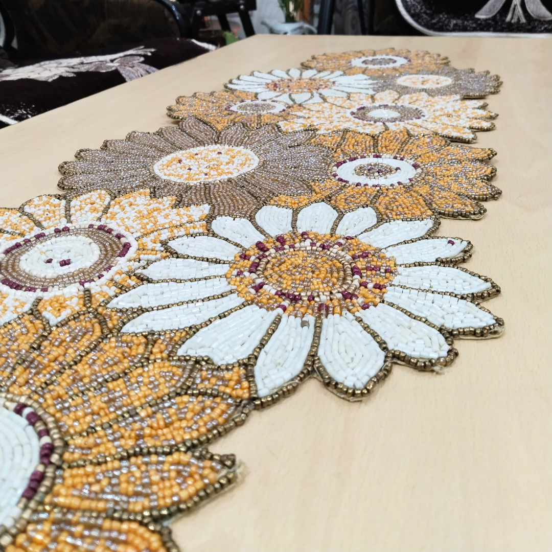 Handmade Beaded Table Runner