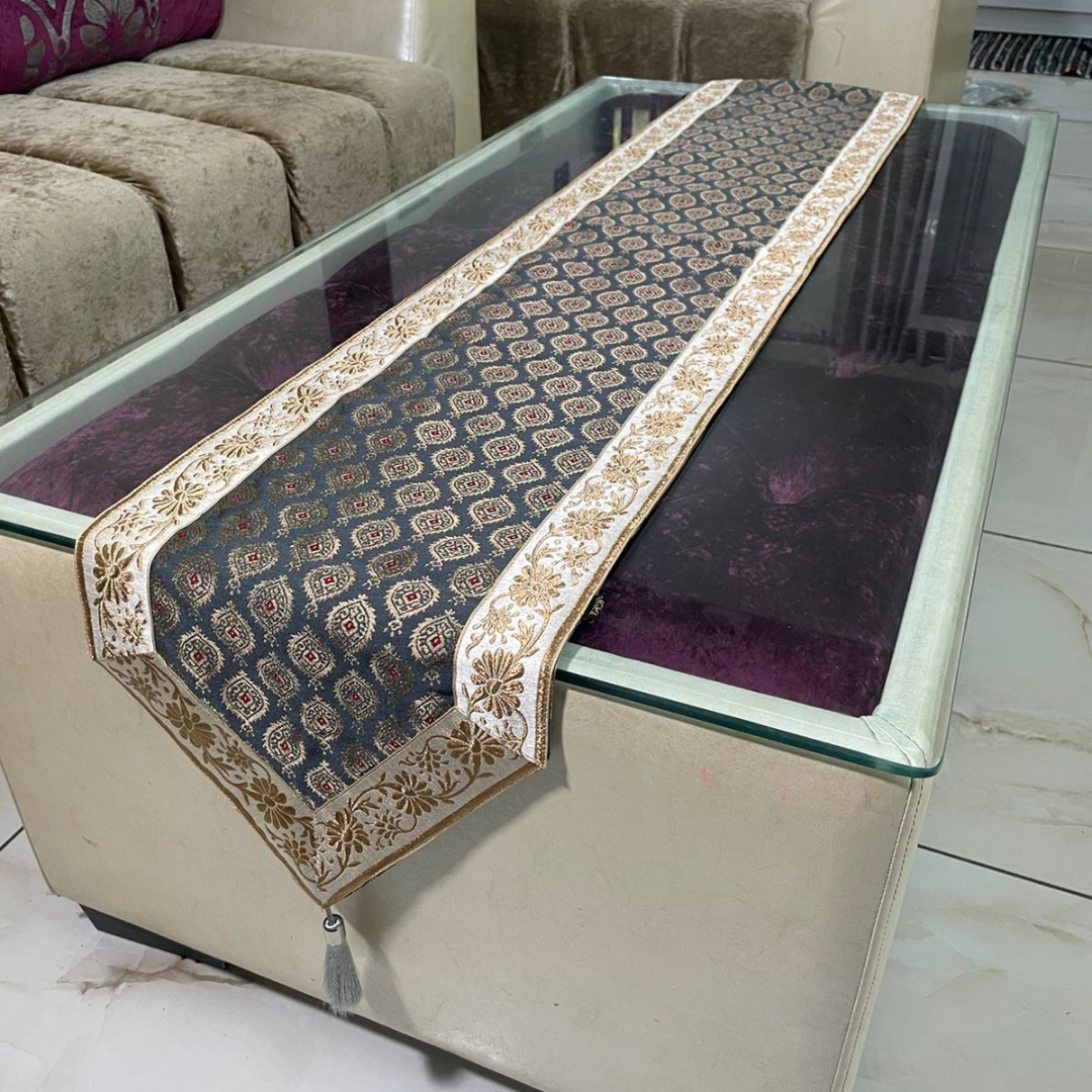 Banarasi Print Silk Dining Table Runner