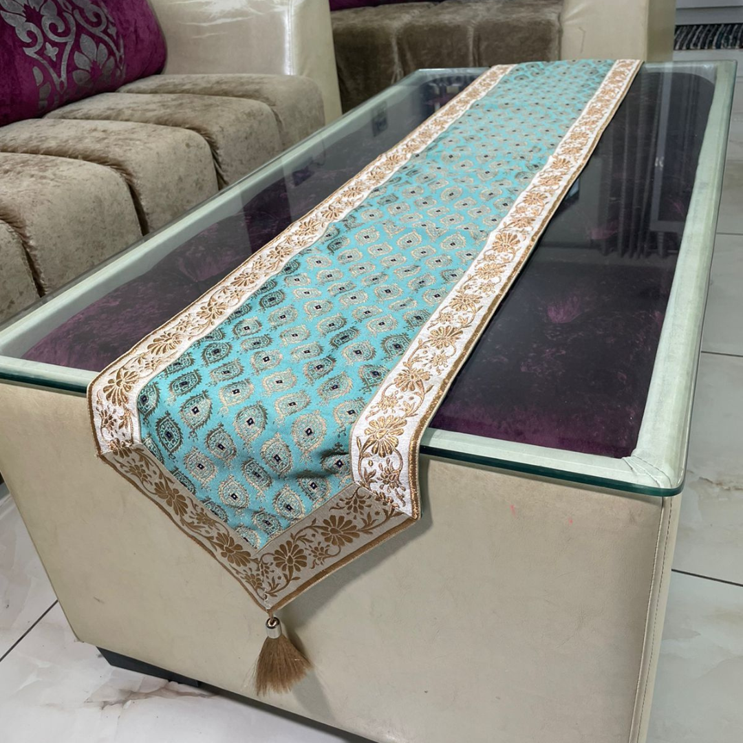 Banarasi Print Silk Dining Table Runner