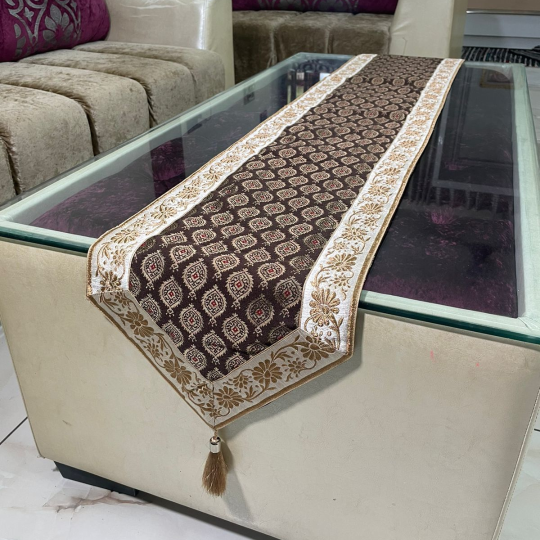 Banarasi Print Silk Dining Table Runner