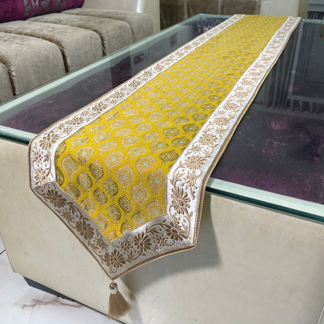 Banarasi Print Silk Dining Table Runner