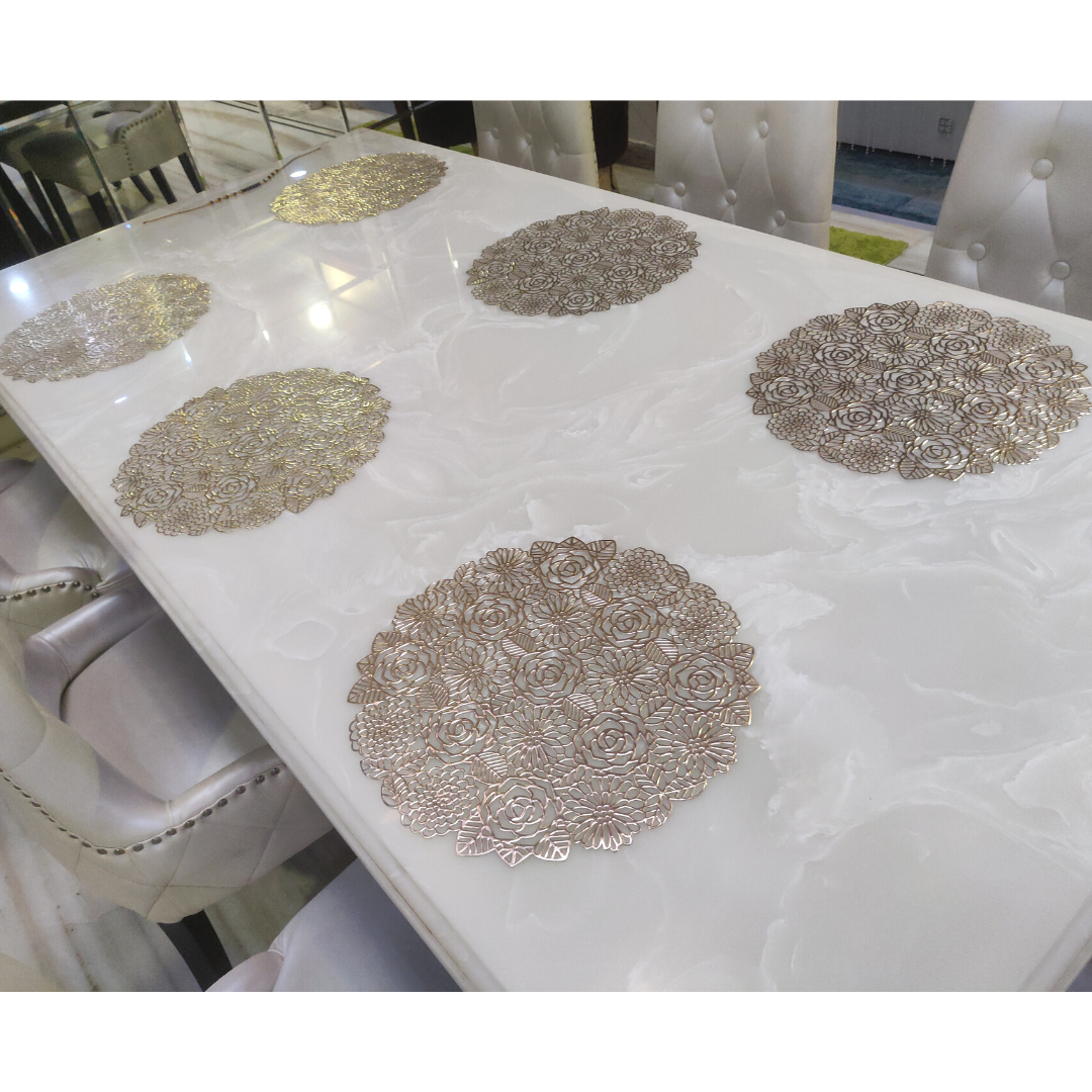 Laser Cut Metallic Look Dining Mats Set of 6/8