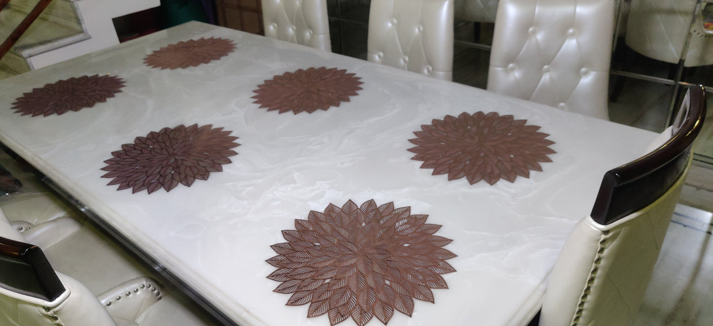 Laser Cut Metallic Look Dining Mats Set of 6/8