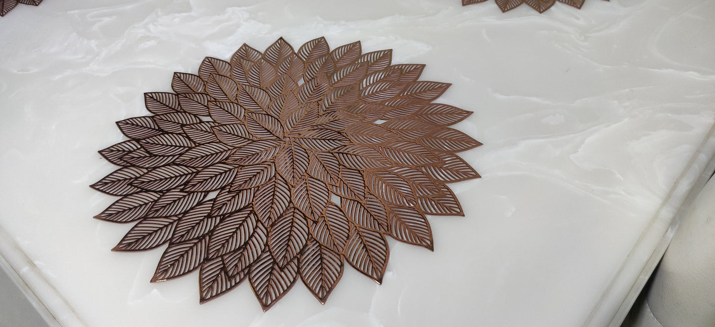 Laser Cut Metallic Look Dining Mats Set of 6/8