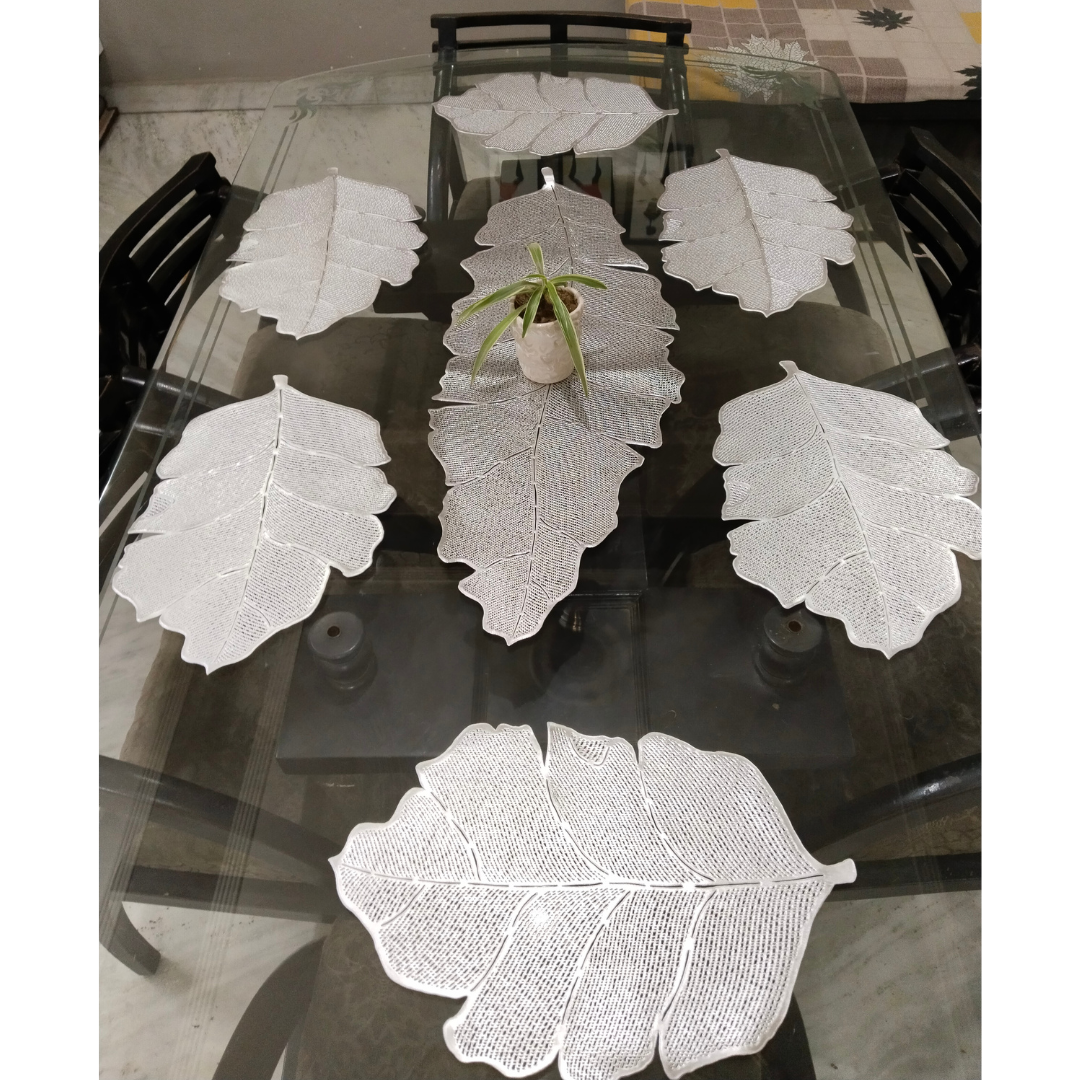 Leafy Dining Mat Set of 6 and Runner Combo