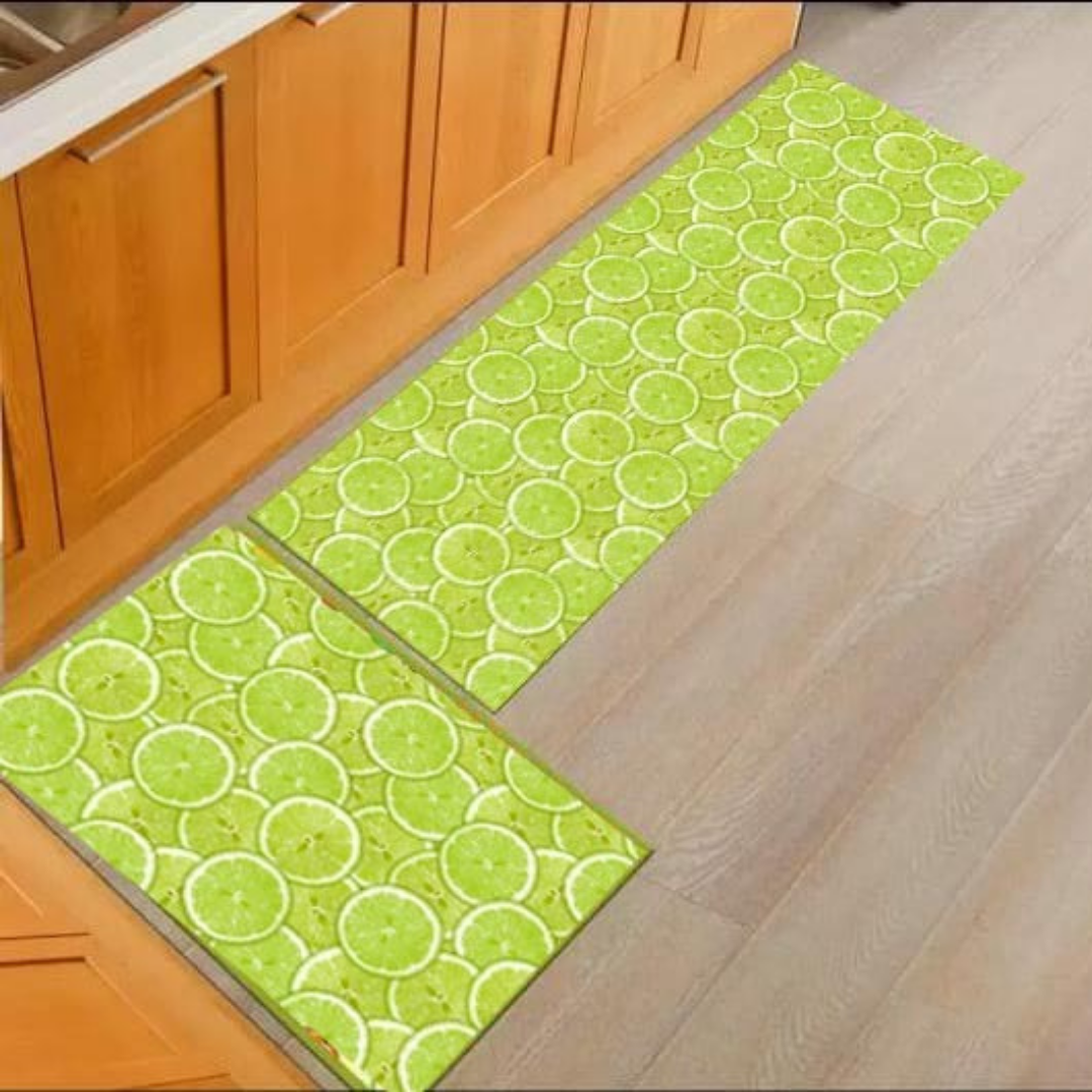 loomsmith-anti-skid-mat-for-kitchen-use-light-green-color-fruit-print-two-pieces-combo