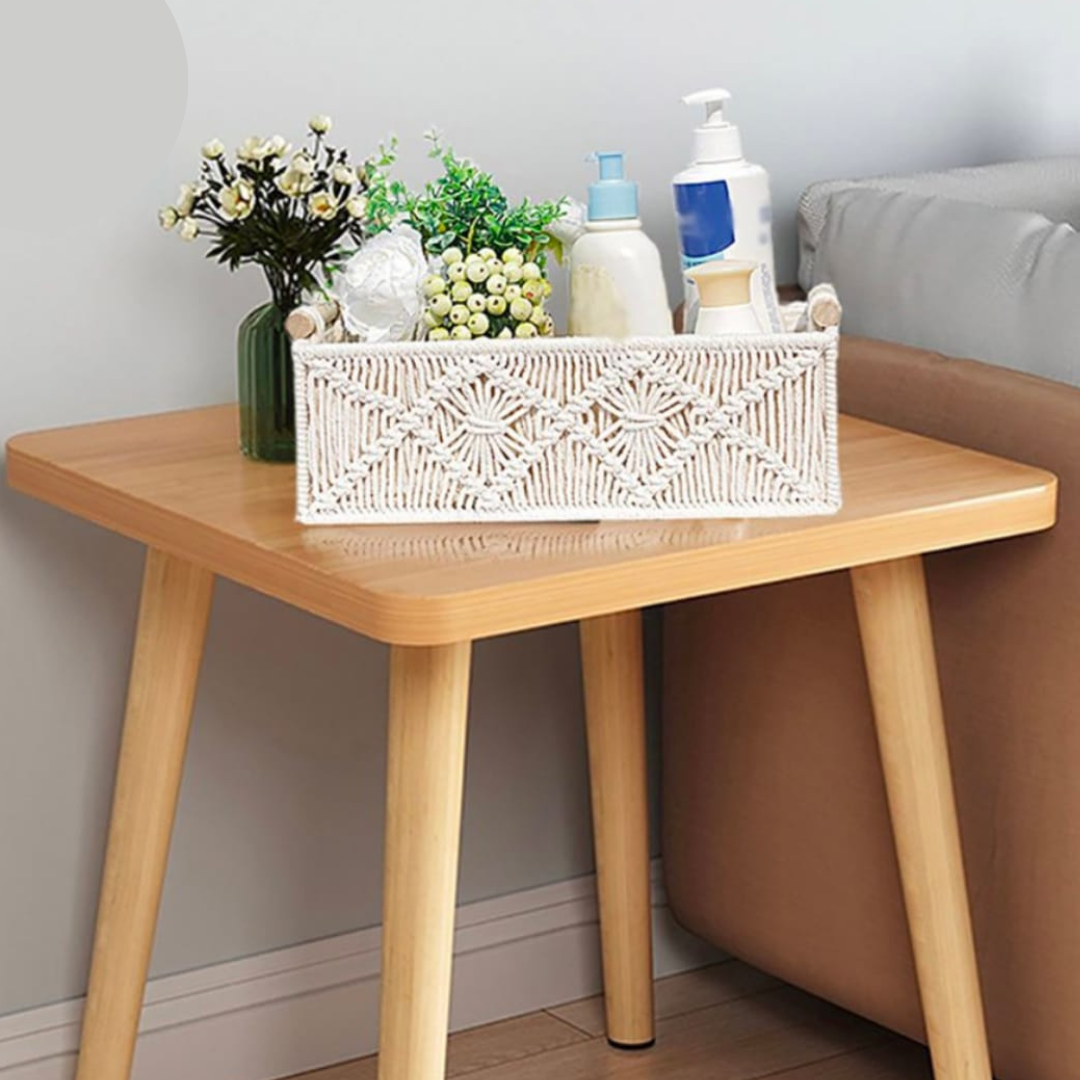 On-Table-Knotted-Design-Macrame-Basket-with-wooden-Handles