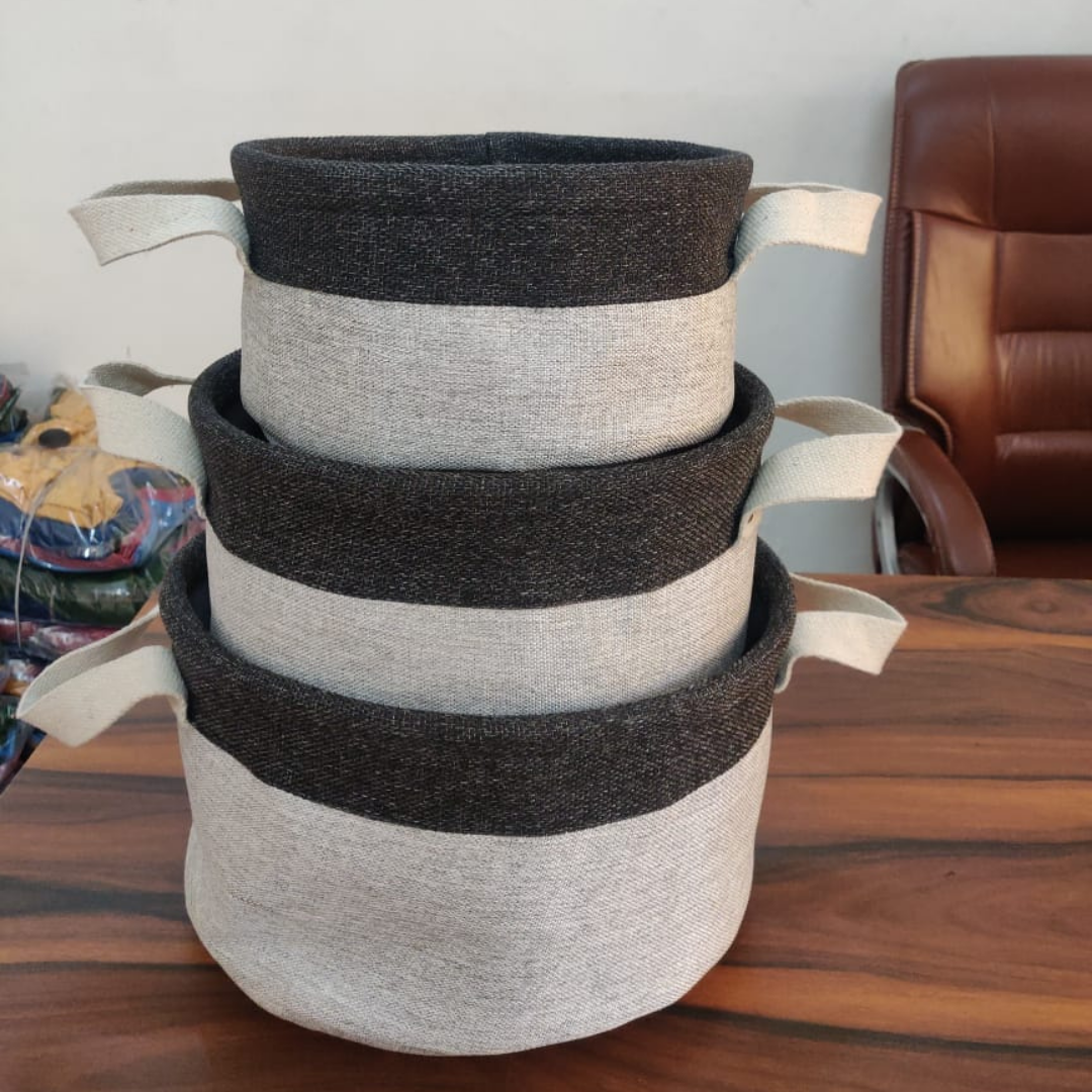 loomsmith-round-jute-storage-basket-black-grey-color-set-of-three-in-different-sizes-placed-on-table-storage-use