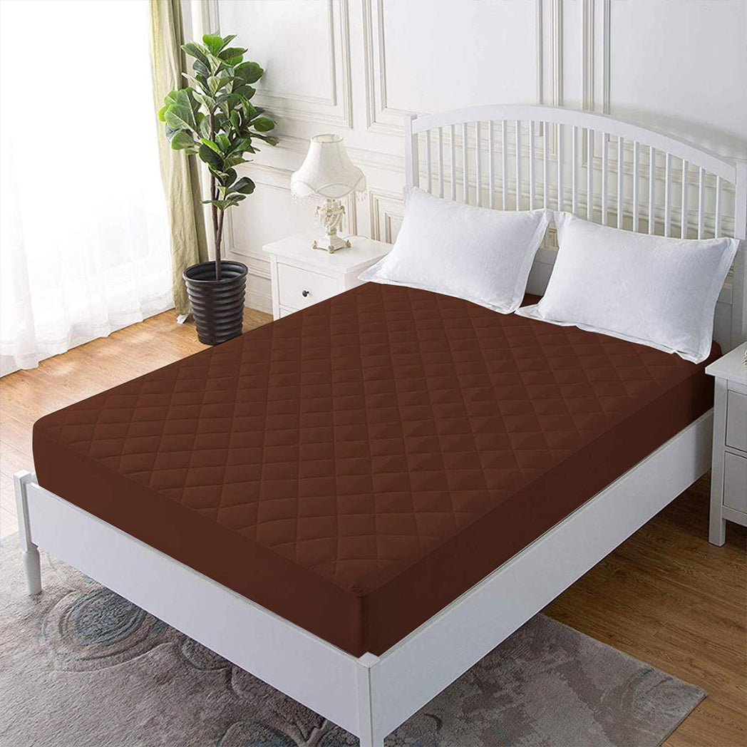 loomsmith-microfiber-waterproof-fitted-cotton-king-size-mattress-protector-brown-color-fitted-sheet-style-diamond-cut-quilted-help-to-keep-mattresses-dry-clean-odor-free