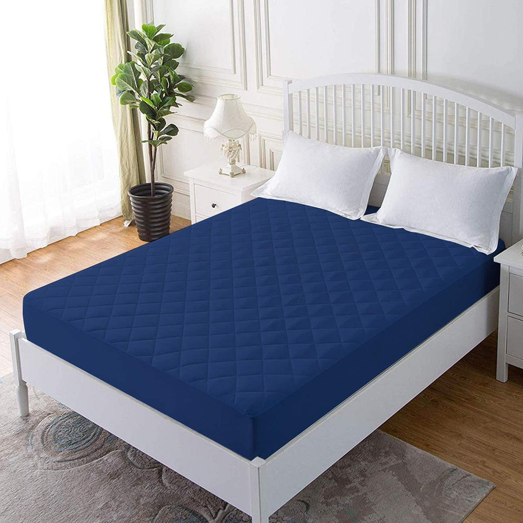 loomsmith-microfiber-waterproof-fitted-cotton-king-size-mattress-protector-navy-blue-color-fitted-sheet-style-diamond-cut-quilted-help-to-keep-mattresses-dry-clean-odor-free