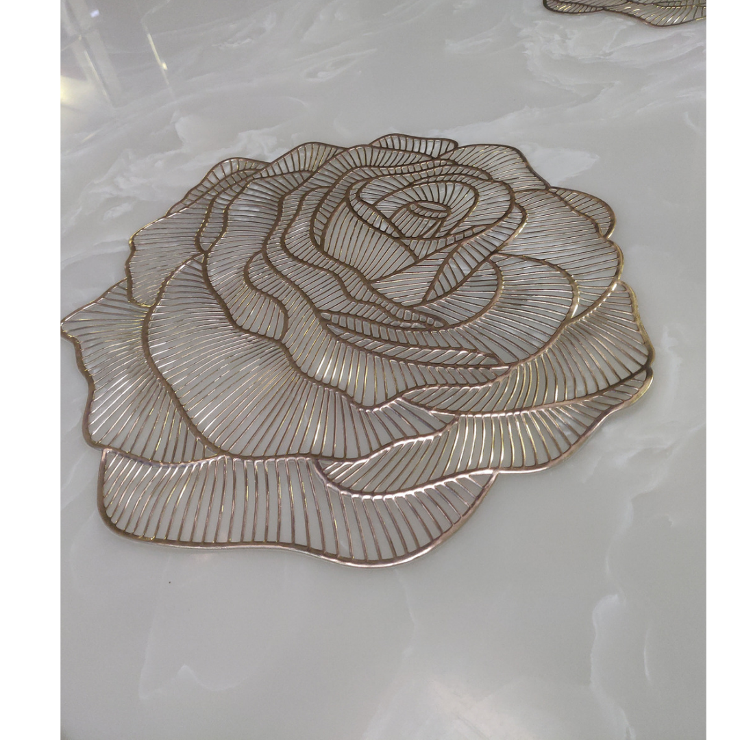 loomsmith-rose-shape-laser-cut-metallic-dining-mats-set-of-six-in-gold-color-perfectly-designed-lining-in-petal-cut-flower-theme
