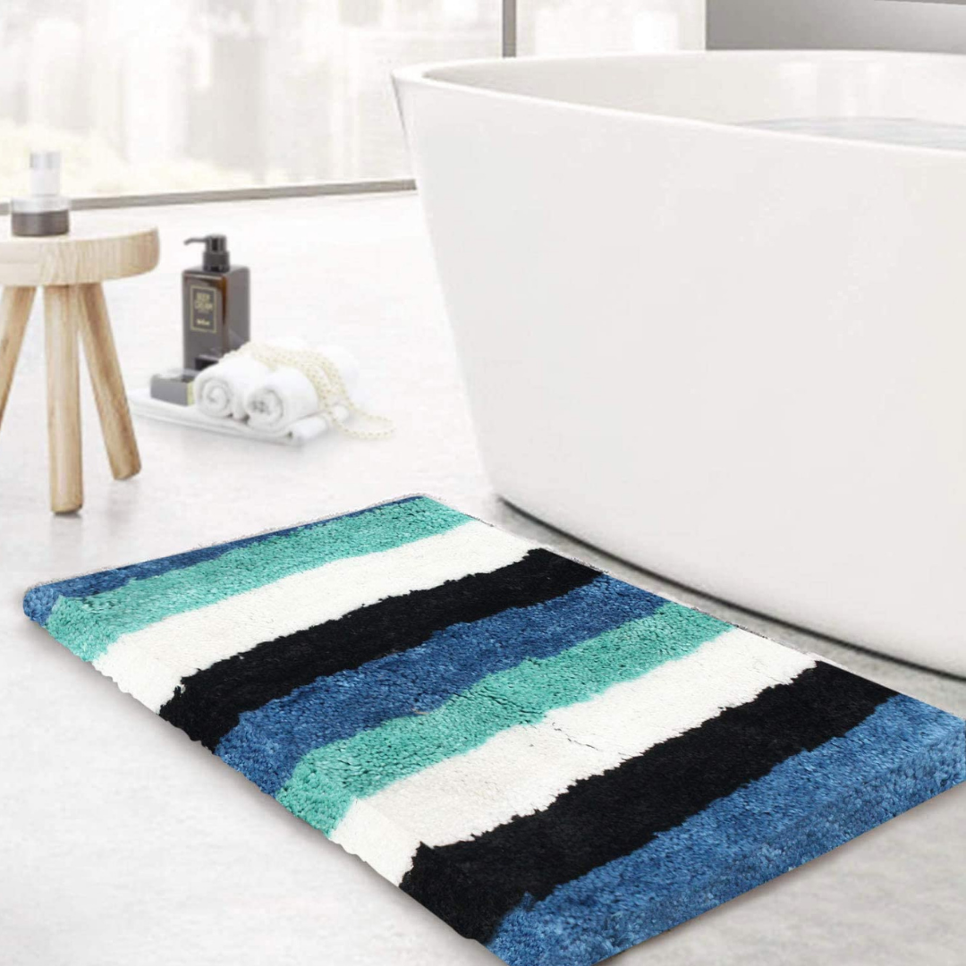 loomsmith-striped-doormat-bath-mat-for-home-in-sky-blue-color-rectangular-shaped