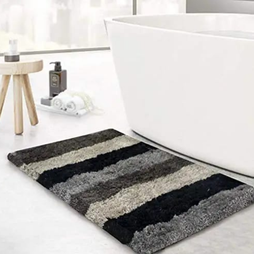 loomsmith-striped-doormat-bath-mat-for-home-in-black-color-rectangular-shaped