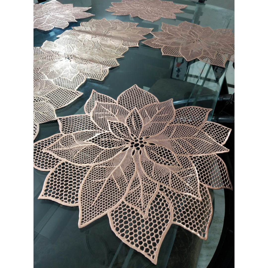 Sunflower Laser Cut Metallic Look Dining Combo Set