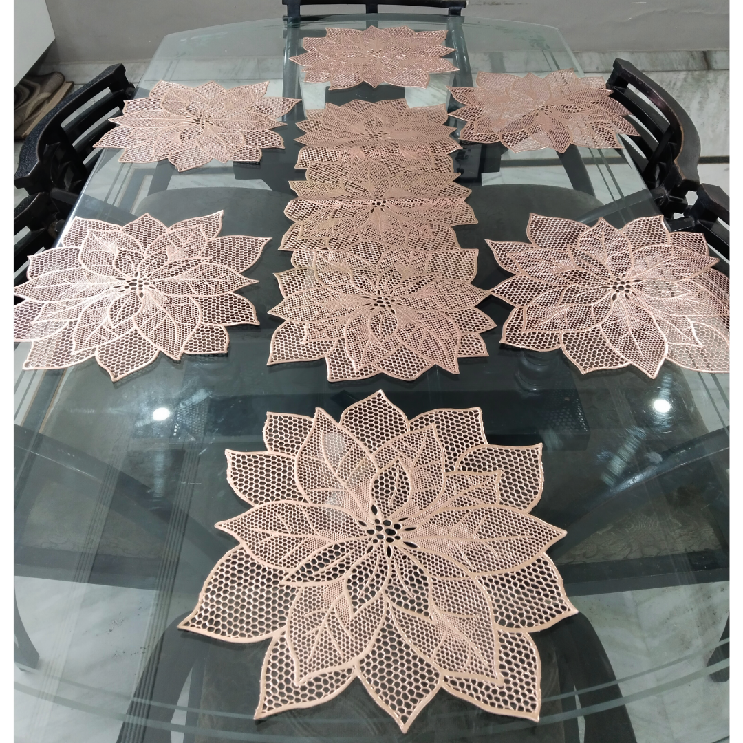 Sunflower Laser Cut Metallic Look Dining Combo Set