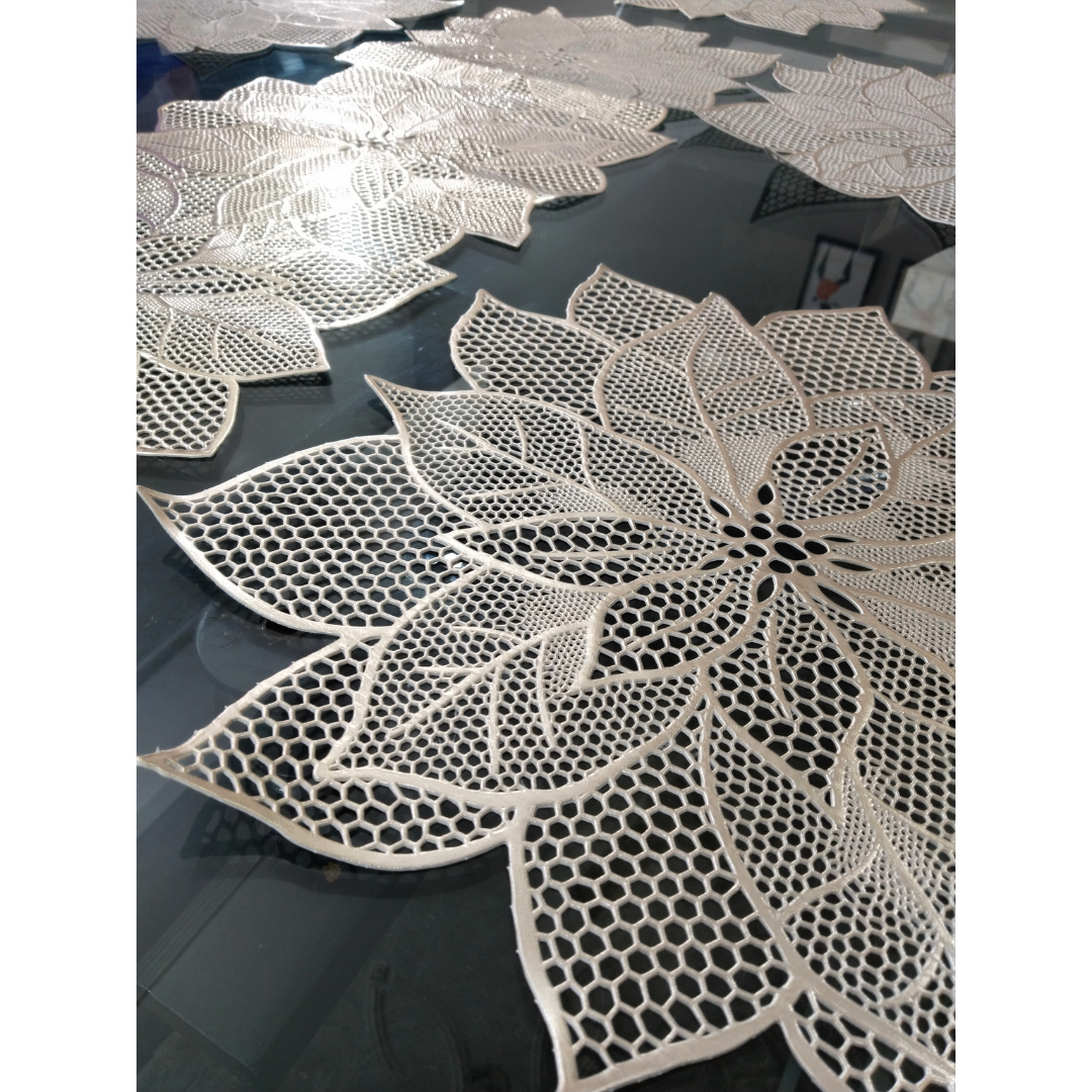 Sunflower Laser Cut Metallic Look Dining Combo Set