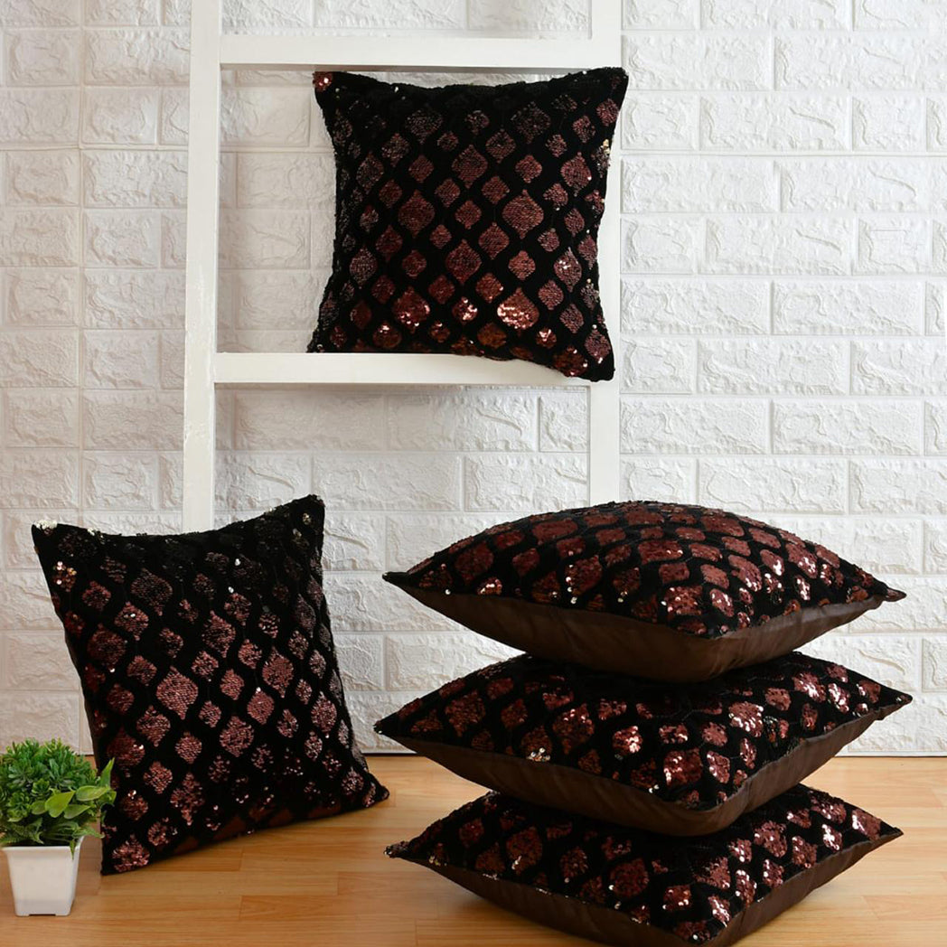 loomsmith-sequin-cushion-cover-set-of-five-coffee-color-changing-with-zipper-polyester-blend-fabric