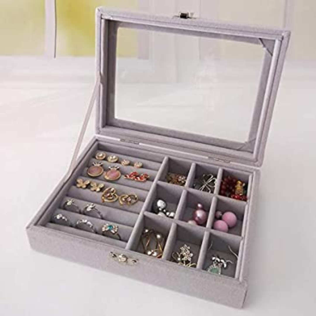 grey-color-ring-space-Earrings-Velvet-Jewelry-Box-Organizer