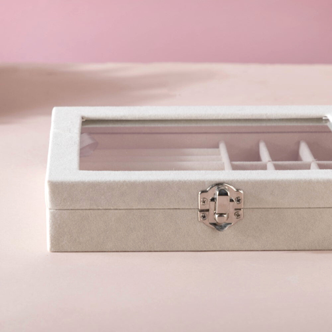 offwhite-color-Velvet-Jewelry-Organizer-Portable box