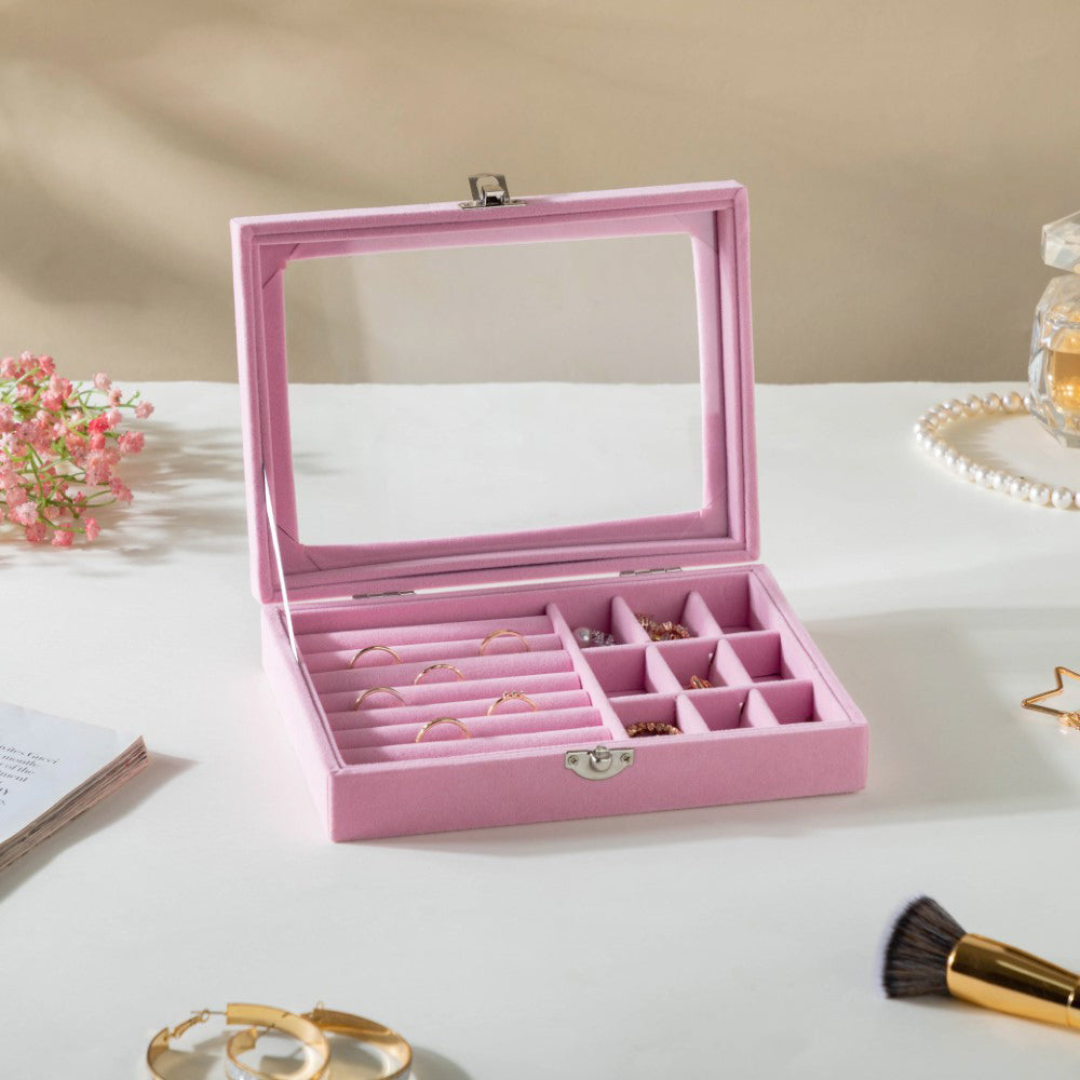 pink-color-Velvet-Jewelry-Box-Organizerr-open-box