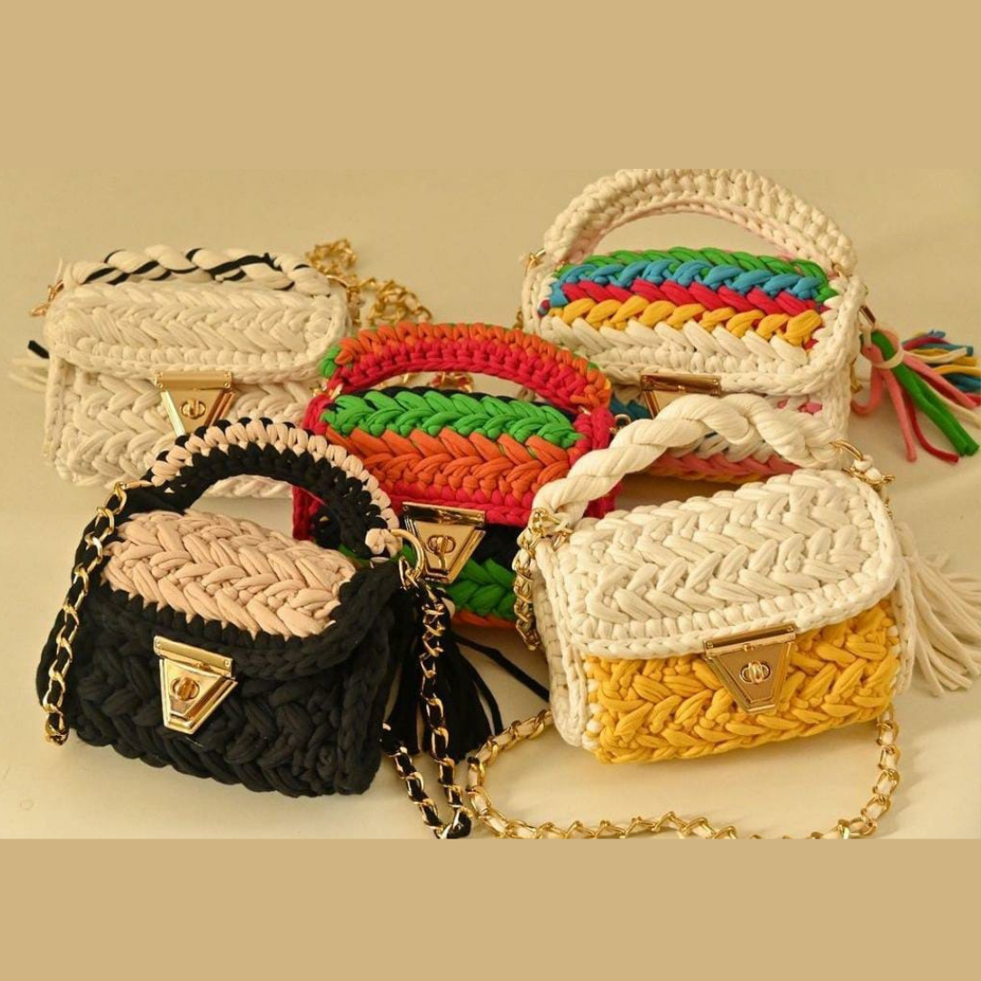 HOOKYLOOPS Hand Crochet Purse Tote XBODY Red Yellow SW Desert Rev Beads  Large US | eBay