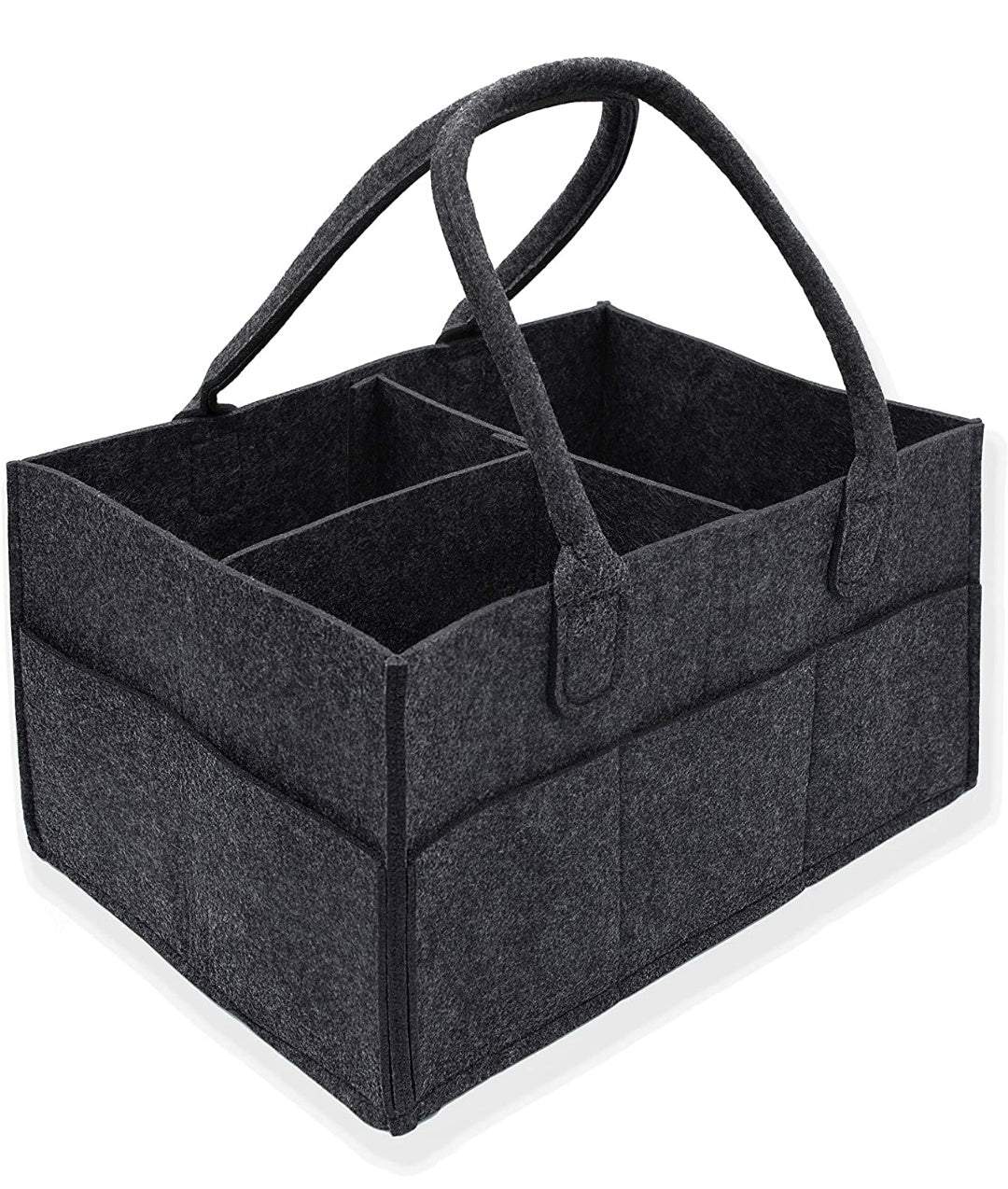 loomsmith-caddy-basket-for-nursery-car-uses-with-strong-holding-loops-black-color-high-quality-felt