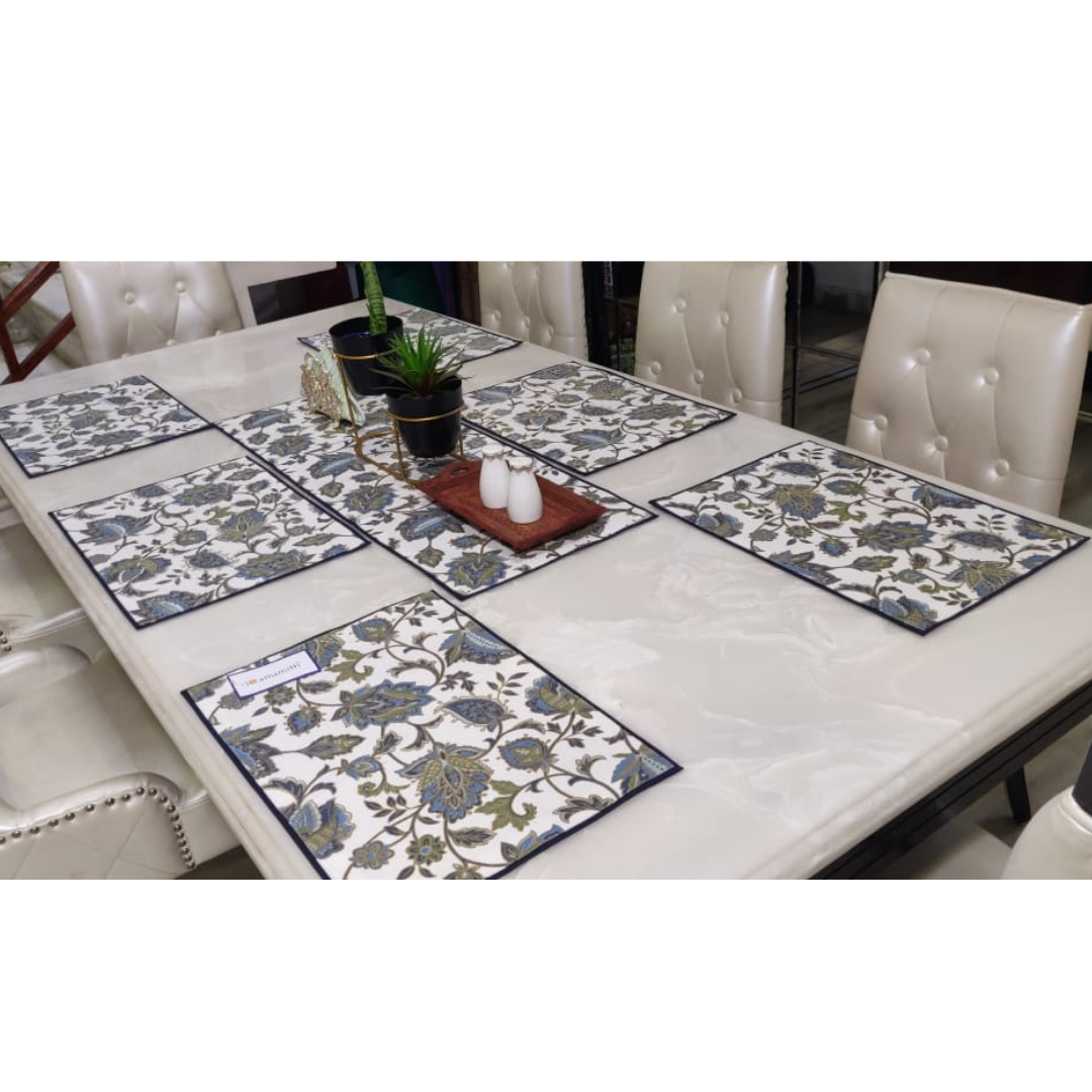 loomsmith-canvas-cotton-printed-table-mats-with-runner-combo-in-navy-blue-color-combination-of-colors-printed