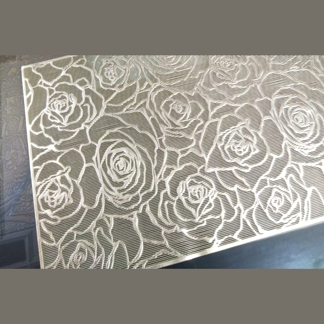 close view of rose design placemat detailed view of floral design