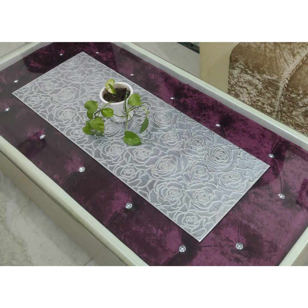 loomsmith-metallic-look-table-runner-for-center-table-with-rose-print-silver-color