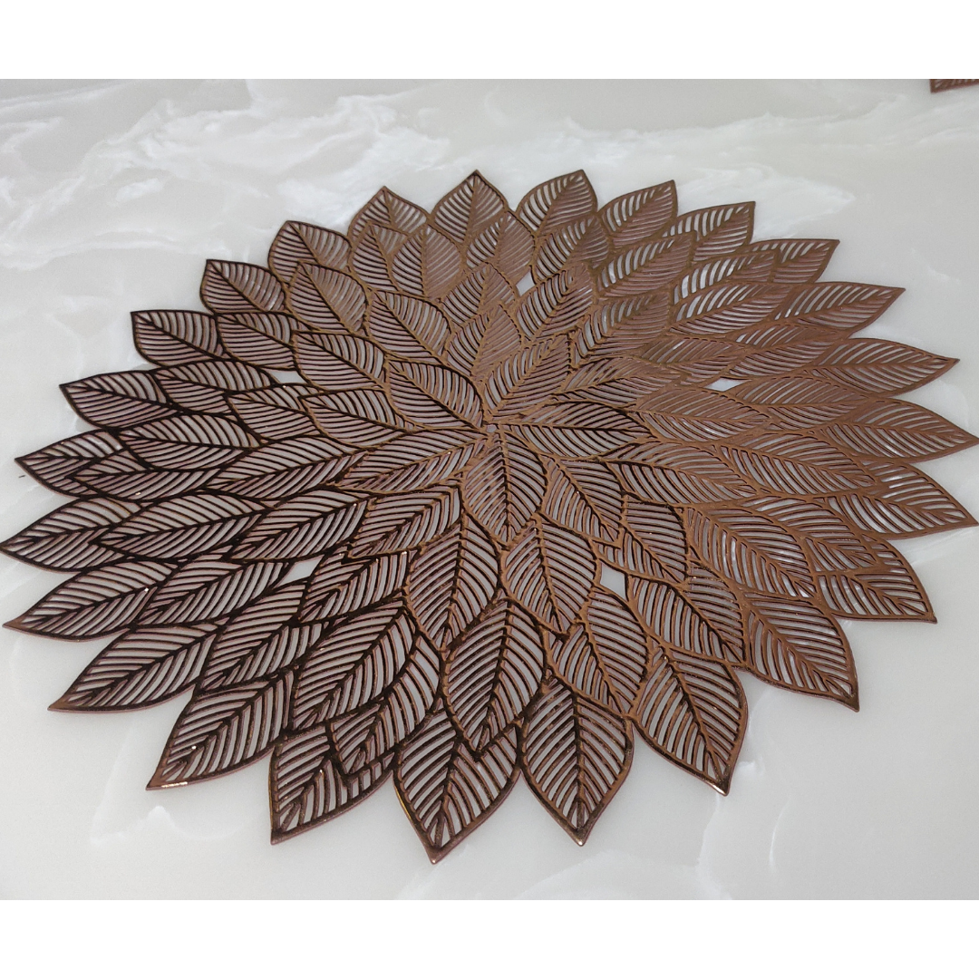 loomsmith-petal-laser-cut-metallic-dining-table-placemats-rust-zoom-view