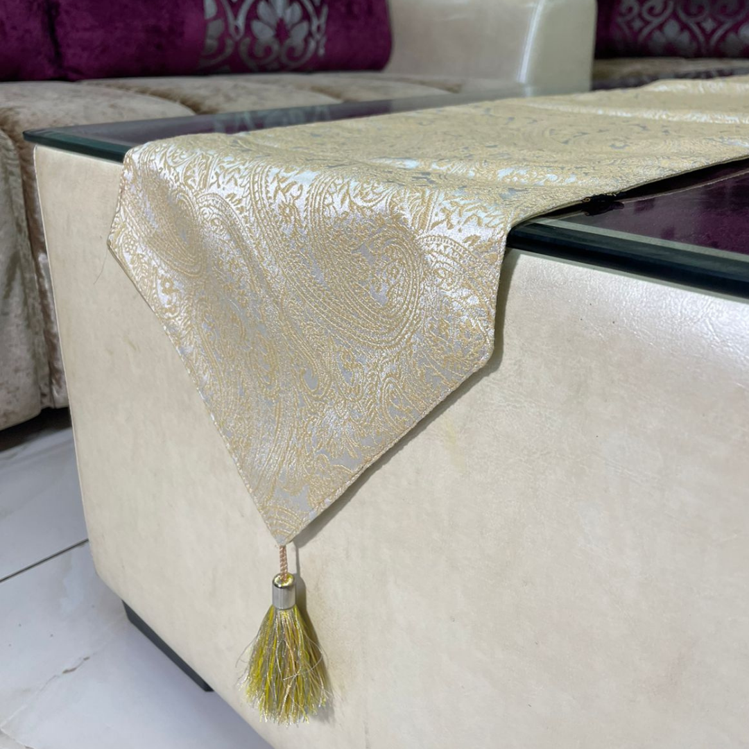 loomsmith-premium-art-silk-table-runner-gold-color-floral-art-with-golden-tassels-on-end-zoom-view