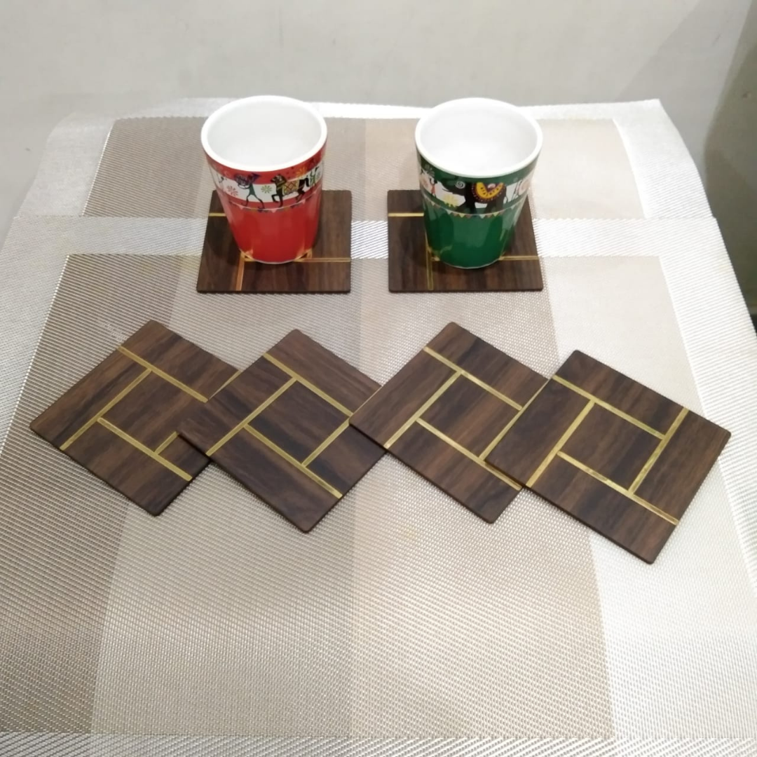 loomsmith-table-coaster-with-golden-lining-square-shape-coaster-in-dark-brown-color