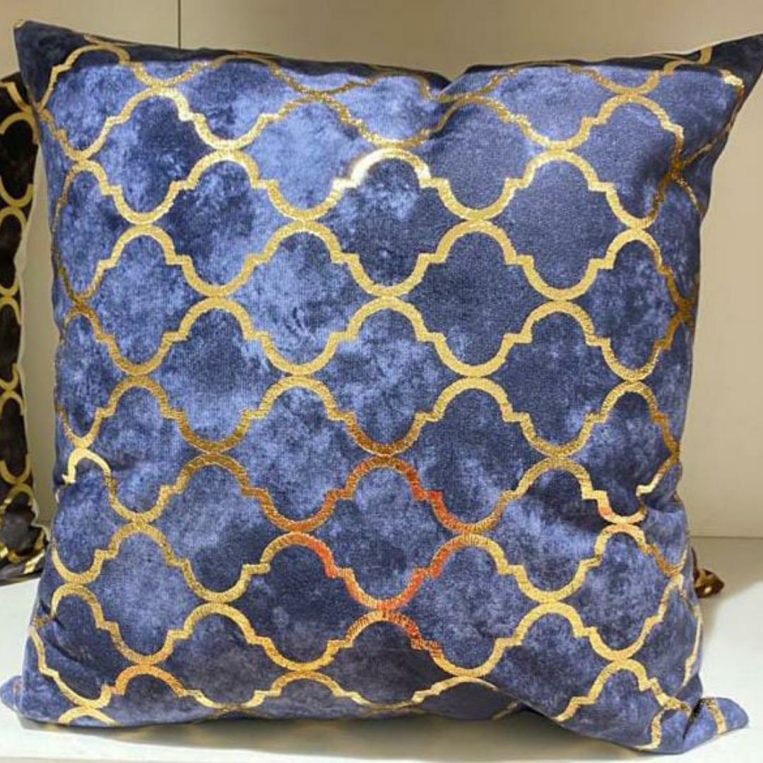 loomsmith-velvet-cushion-cover-gold-foil-printed-navy-blue-color-moroccan-lattice-design-gives-tradtional-royal-look-to-living-area-velvet-fabric-gives-soft-texture-and-shiny-look-eye-catching-designed