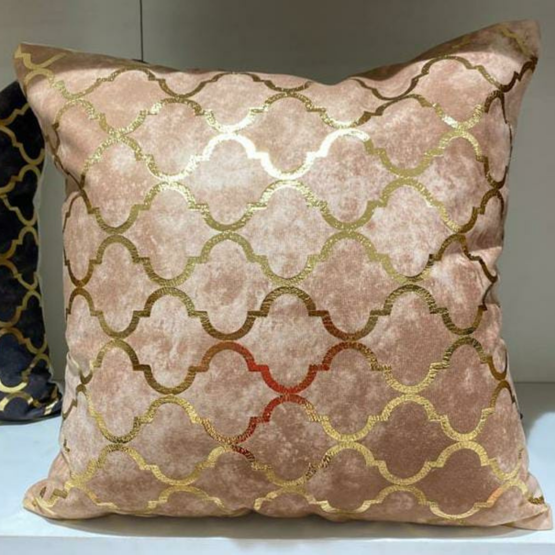 loomsmith-velvet-cushion-cover-gold-foil-printed-skin-color-moroccan-lattice-design-gives-tradtional-royal-look-to-living-area-velvet-fabric-gives-soft-texture-and-shiny-look-eye-catching-designed