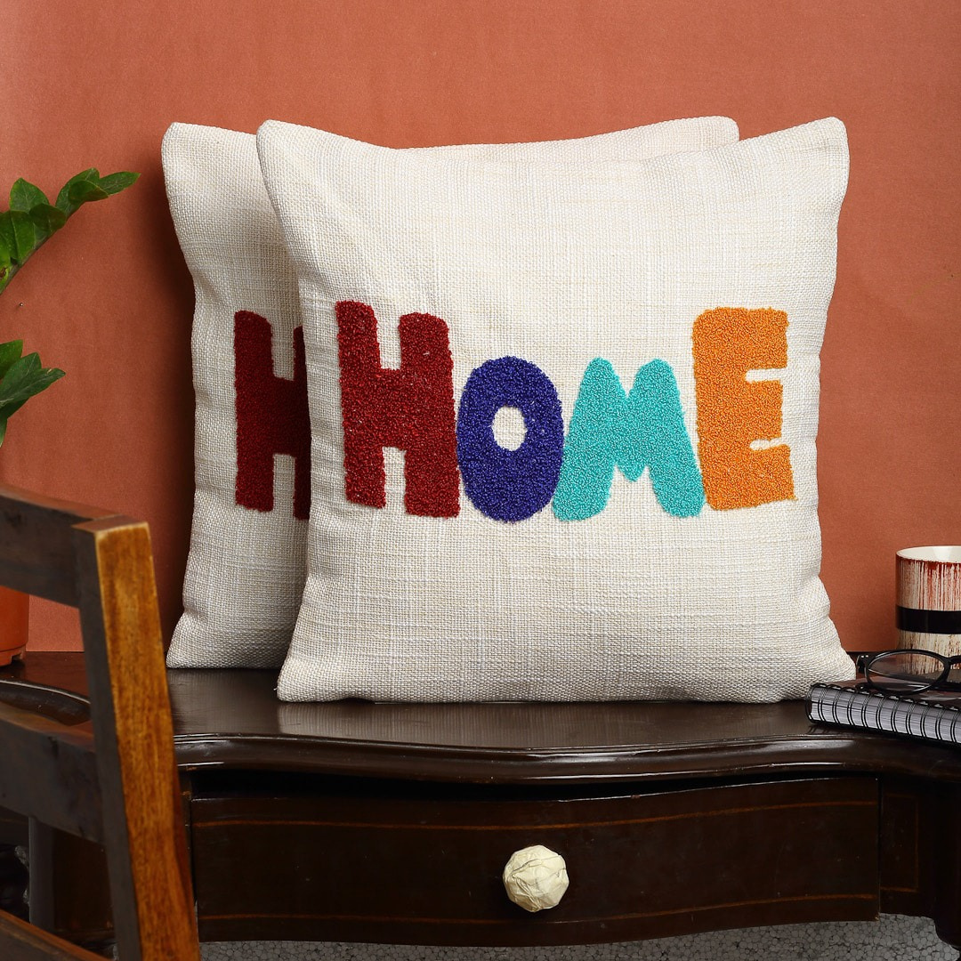 loomsmith-white-embroidered-cushion-cover-set-of-two-home-word-embroidered-front-view-secret-zip-on-the-top
