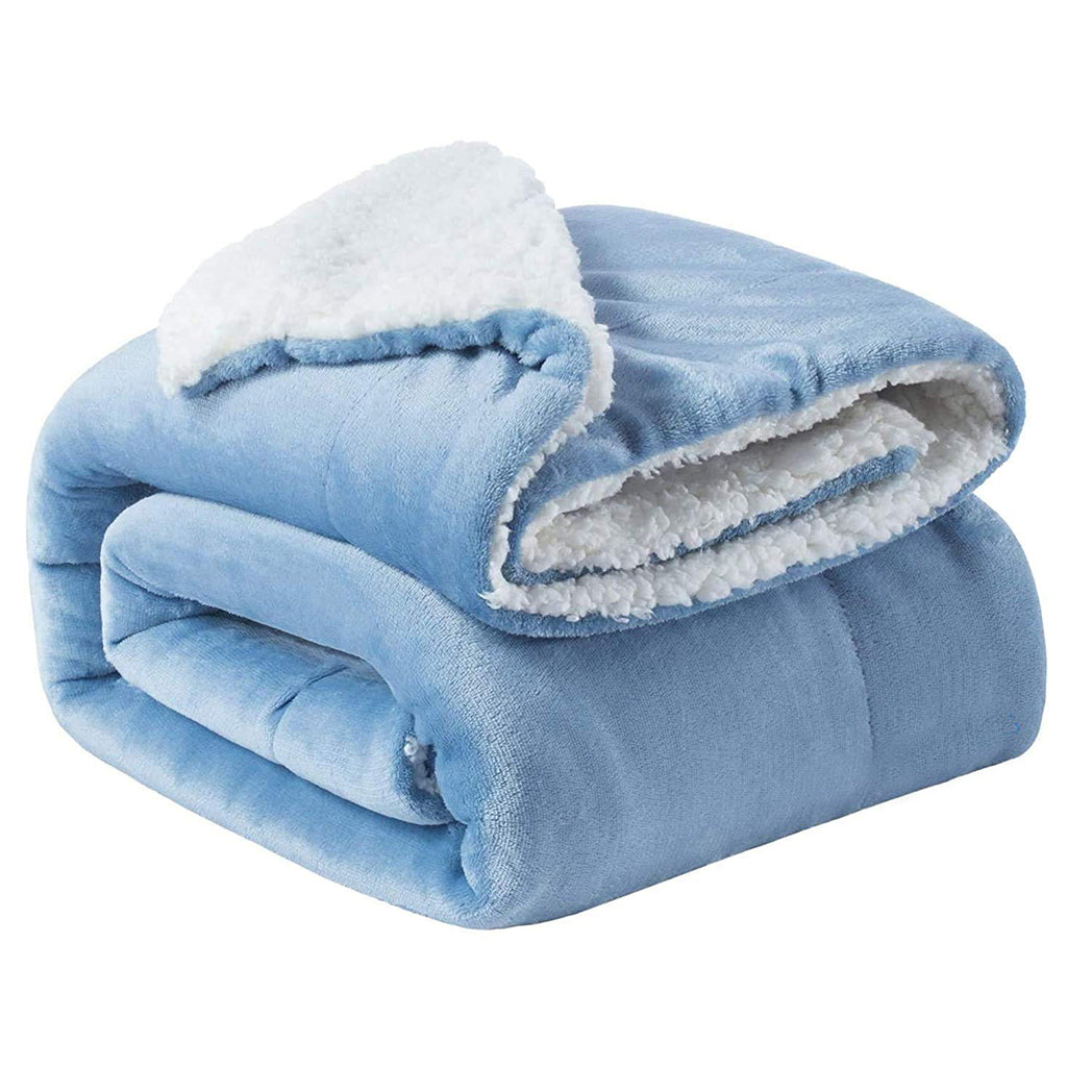 loomsmith-flannel-sherpa-blanket-double-blanket-single-blanket-light-blue-color-blanket-light-weight-easy-to-wash-cozy warm