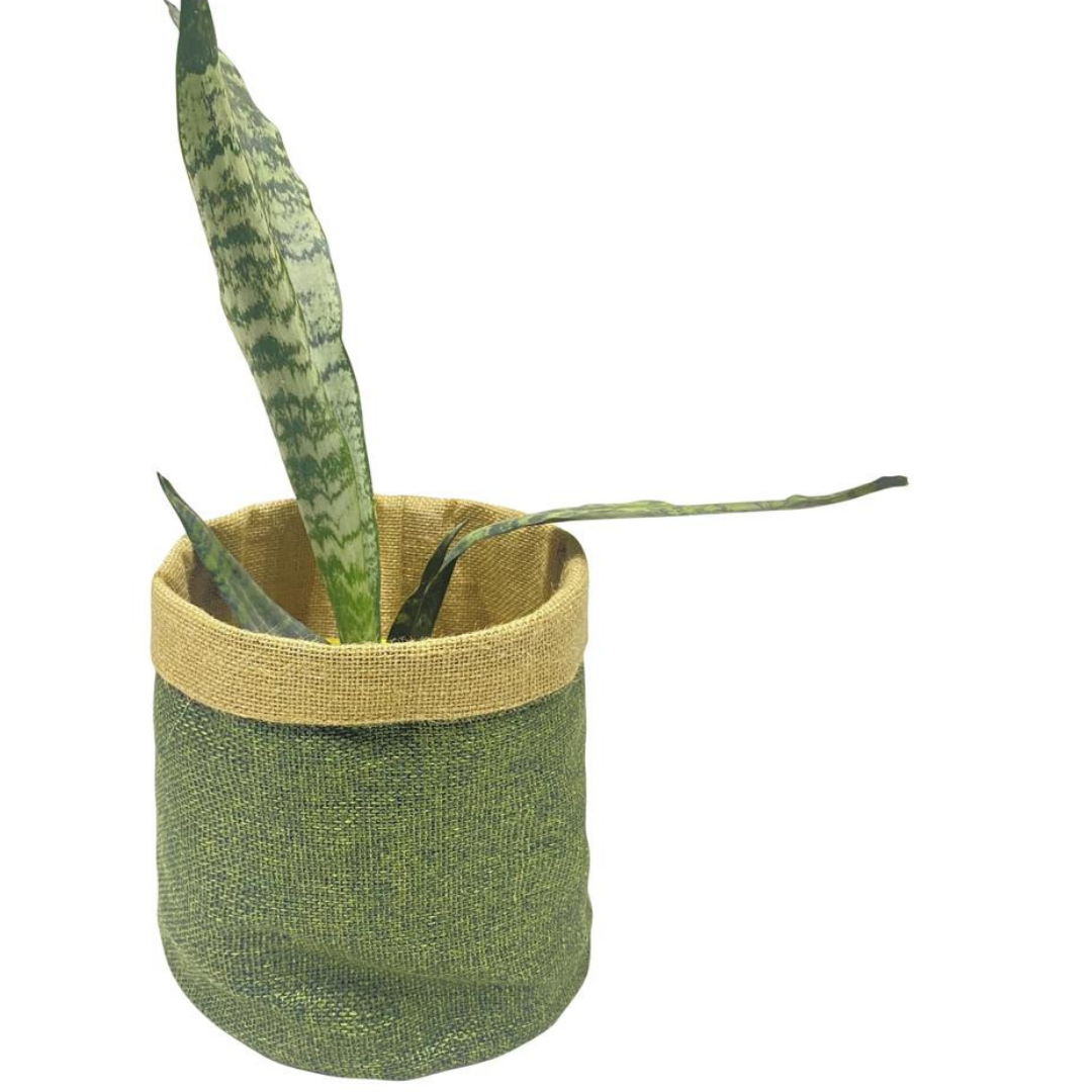 loomsmith-jute-basket-for-pots-indoor-outdoor-use-green-color-recyclable-biodegradable
